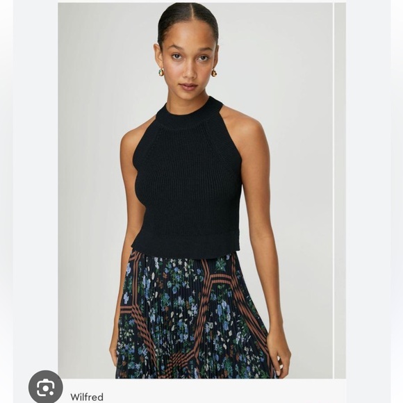 Wilfred Crevier Black Crop Knit Top - Picture 4 of 9